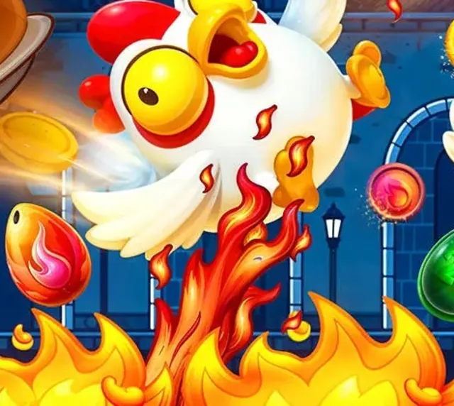 Poule de Chicken Road au-dessus des flammes après une dalle piégée